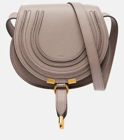 Chloé Marcie Small Leather Crossbody Bag In Purple