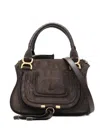 Chloé Women Marcie Small Leather Handbag In Burgundy