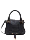 Chloé Marcie Small Leather Handbag With Removable Shoulder Strap In Black
