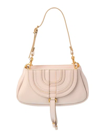Chloé Marcie Small Leather Hobo Bag In Neutral