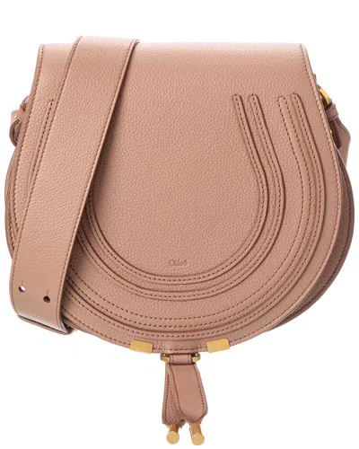 Chloé Marcie Small Leather Saddle Bag In Pink