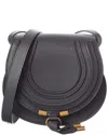 Chloé Marcie Small Leather Saddle Bag In Black