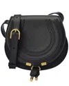 Chloé Chloe Small Marcie Grained Calfskin Saddle Bag In Black In Black