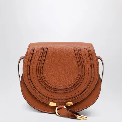 Chloé Marcie Small Leather Saddle Bag In Brown