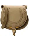 Chloé Marcie Small Whipstitch Saddle Crossbody Bag In Green