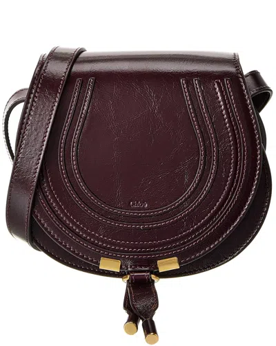 Chloé Marcie Small Leather Saddle Bag In Red