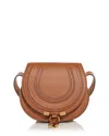 Chloé Marcie Small Leather Saddle Bag In Tan