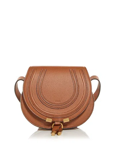 Chloé Small Marcie Leather Crossbody Bag In Tan