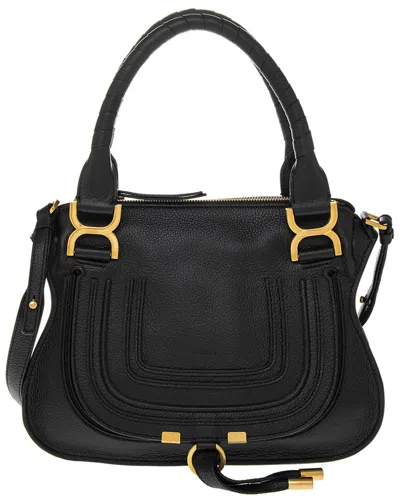 Chloé Marcie Small Leather Satchel In Black