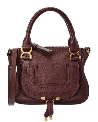 Chloé Marcie Small Leather Satchel In Brown