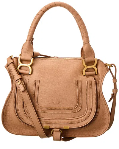 Chloé Marcie Small Leather Satchel In Brown