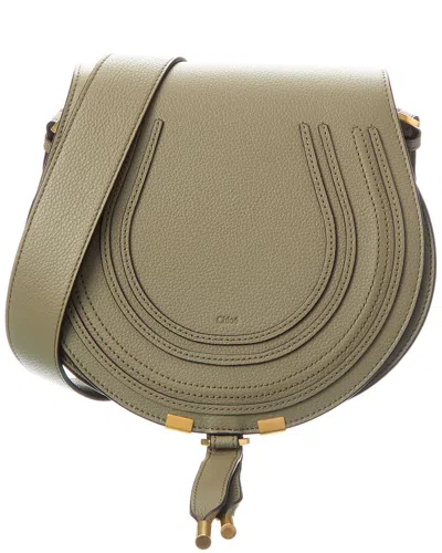 Chloé Marcie Small Leather Satchel In Green