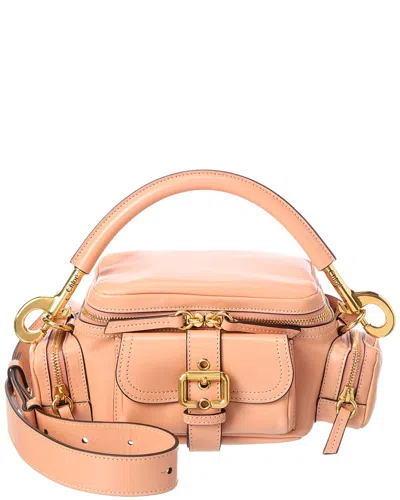 Chloé Marcie Small Leather Shoulder Bag In Beige