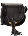 Chloé Marcie Small Leather Saddle Bag In Black