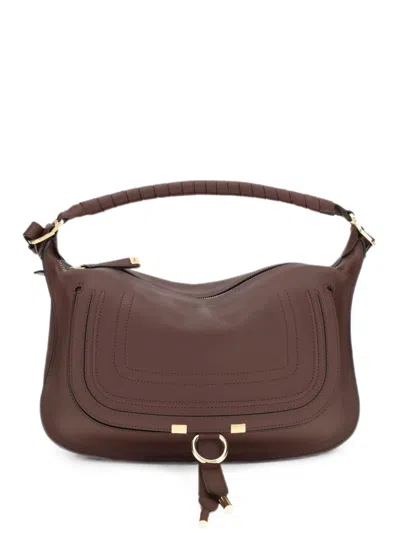 Chloé Marcie Small Leather Shoulder Bag In Brown