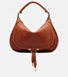 Chloé Marcie Small Leather Shoulder Bag In Brown