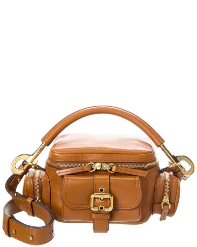 Chloé Marcie Small Leather Shoulder Bag In Brown