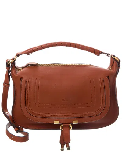Chloé Marcie Small Leather Shoulder Bag In Brown