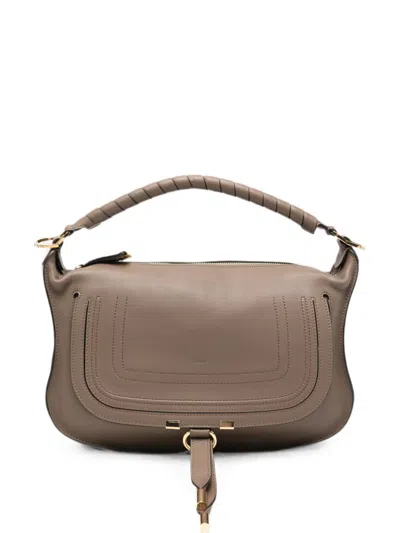 Chloé Marcie Small Leather Shoulder Bag In Brown