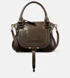 Chloé Marcie Small Leather Shoulder Bag In Grey