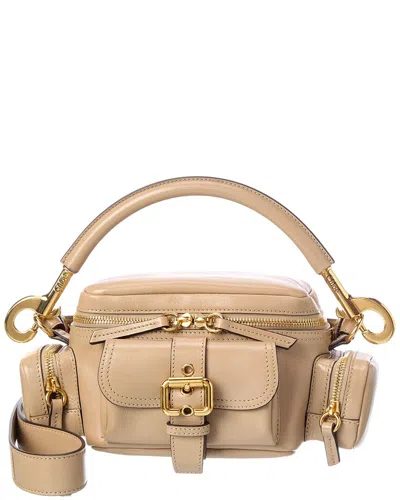 Chloé Marcie Small Leather Shoulder Bag In Neutral