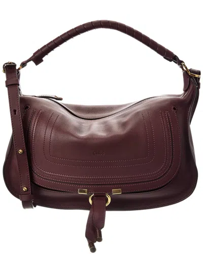 Chloé Marcie Small Leather Shoulder Bag In Red