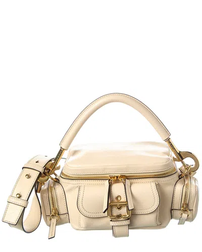 Chloé Marcie Small Leather Shoulder Bag In Neutral