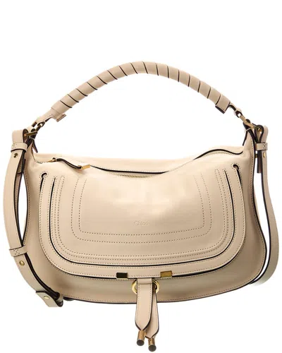 Chloé Marcie Small Leather Shoulder Bag In White