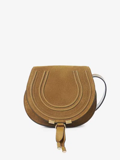 Chloé Marcie Small Leather Shoulder Bag In Yellow