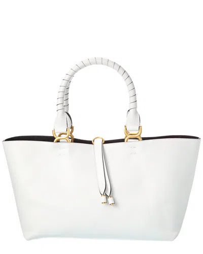 Chloé Marcie Small Leather Tote In White