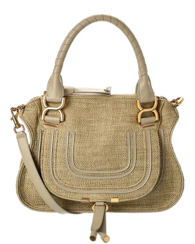 Chloé Marcie Small Leather-trim Shoulder Bag In Burgundy