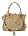 Chloé Marcie Small Leather-trim Shoulder Bag In Sand