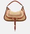 Chloé Marcie Small Raffia-effect Shoulder Bag In Orange