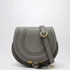 Chloé Marcie Grey Small Saddle Bag In Grey
