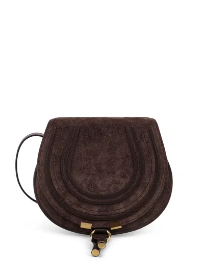 Chloé Marcie Small Saddle Suede Crossbody Bag