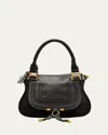 Chloé Marcie Small Satchel Bag In Grained Calfskin In Black