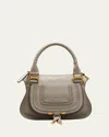 Chloé Marcie Small Satchel Bag In Grained Calfskin In Cashmere Grey