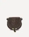 Chloé Marcie Leather-trimmed Suede Shoulder Bag In Brown