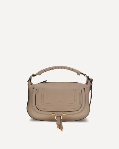 Chloé Marcie Small Shoulder Bag In Gray