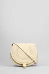 Chloé Marcie Small Shoulder Bag In Beige Leather In White