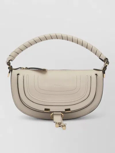 Chloé Marcie Small Shoulder Bag Top Handle In Neutral
