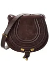 Chloé Chloe Marcie Small Suede Saddle Bag In Brown