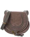 Chloé Marcie Small Suede Saddle Bag In Brown