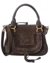 Chloé Marcie Small Suede Satchel In Brown