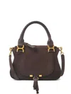 Chloé Small Suede Shoulder Bag With Leather Handle In Brown