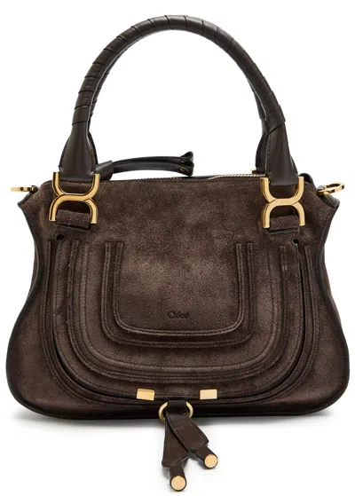 Chloé Chloe Marcie Small Suede Shoulder Bag In Brown
