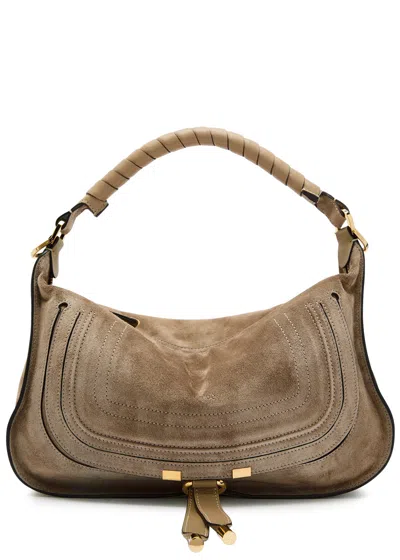 Chloé Chloe Marcie Small Suede Shoulder Bag In Brown