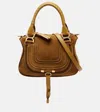 Chloé Marcie Small Suede Tote Bag In Brown