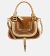 Chloé Marcie Small Suede Tote Bag In Sand