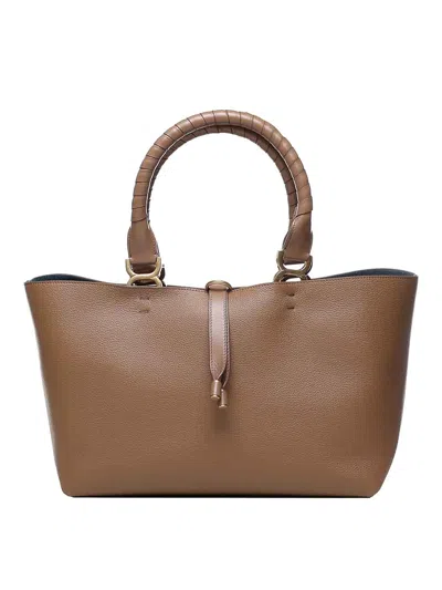 Chloé Marcie Small Tote Bag In Camel